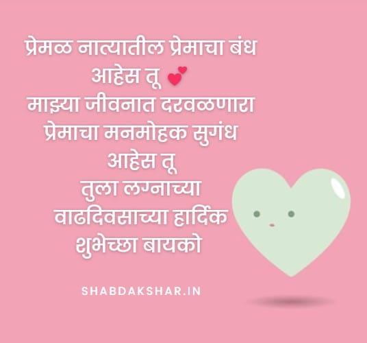 Marriage Anniversary Wishes in Marathi to Wife